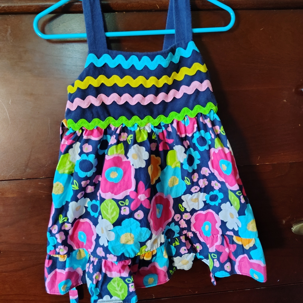 Youngland Navy Dress with Colorful Accents